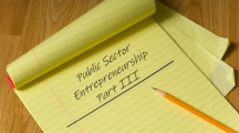 Public Sector Entrepreneurship: PART III