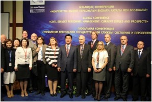 Attendees at the 2014 Global Conference on Civil Service and Personnel Management; ASPA member Rex Facer and Past President Chester Newland attended the conference held in Astana, Kazakhstan. 